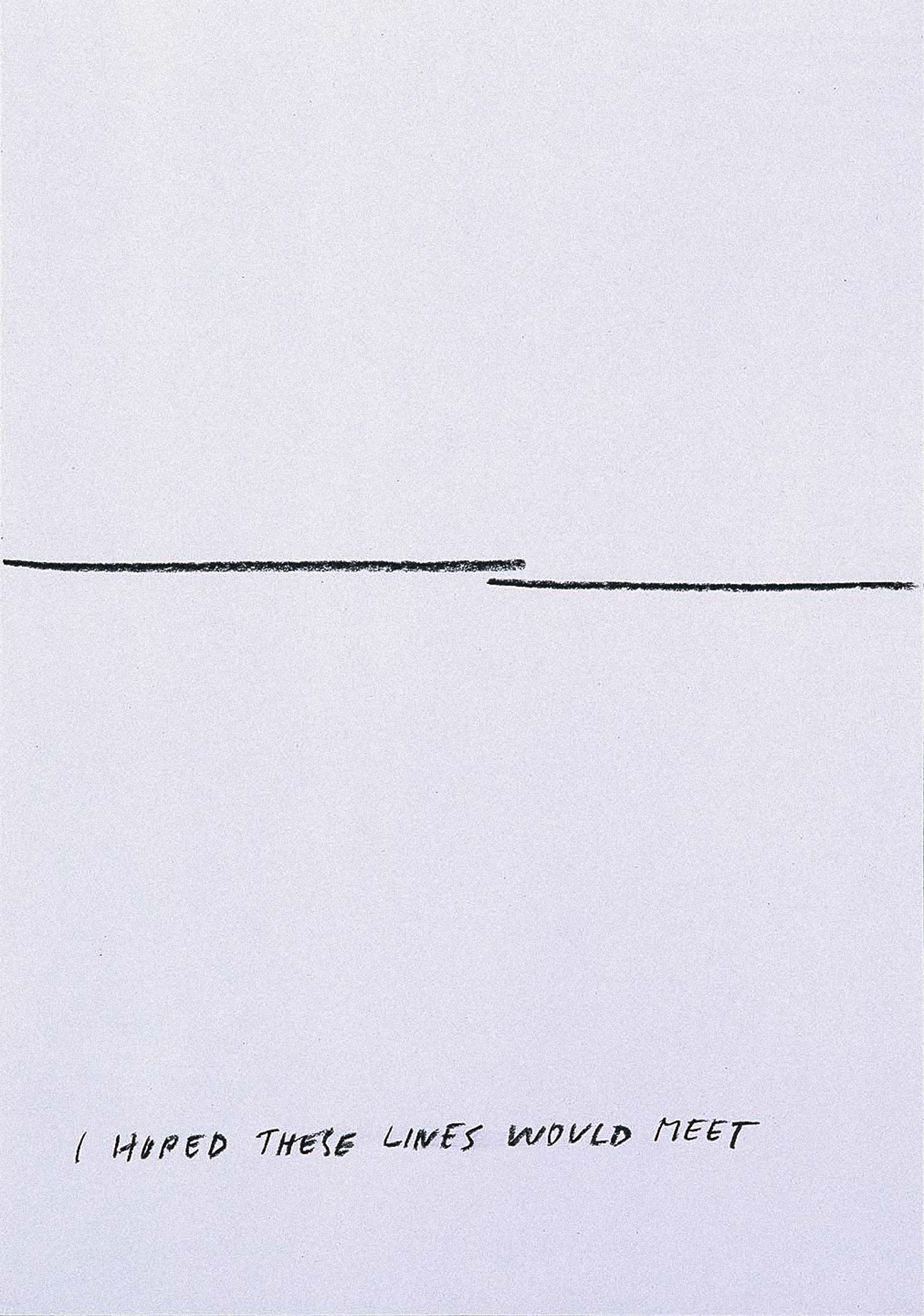 Endre Tót, I HOPED THESE LINES WOULD MEET, 1973 aus der Serie: Very Special Drawings, © VG Bild-Kunst, Bonn 2022; ifa – Institut für Auslandsbeziehungen 