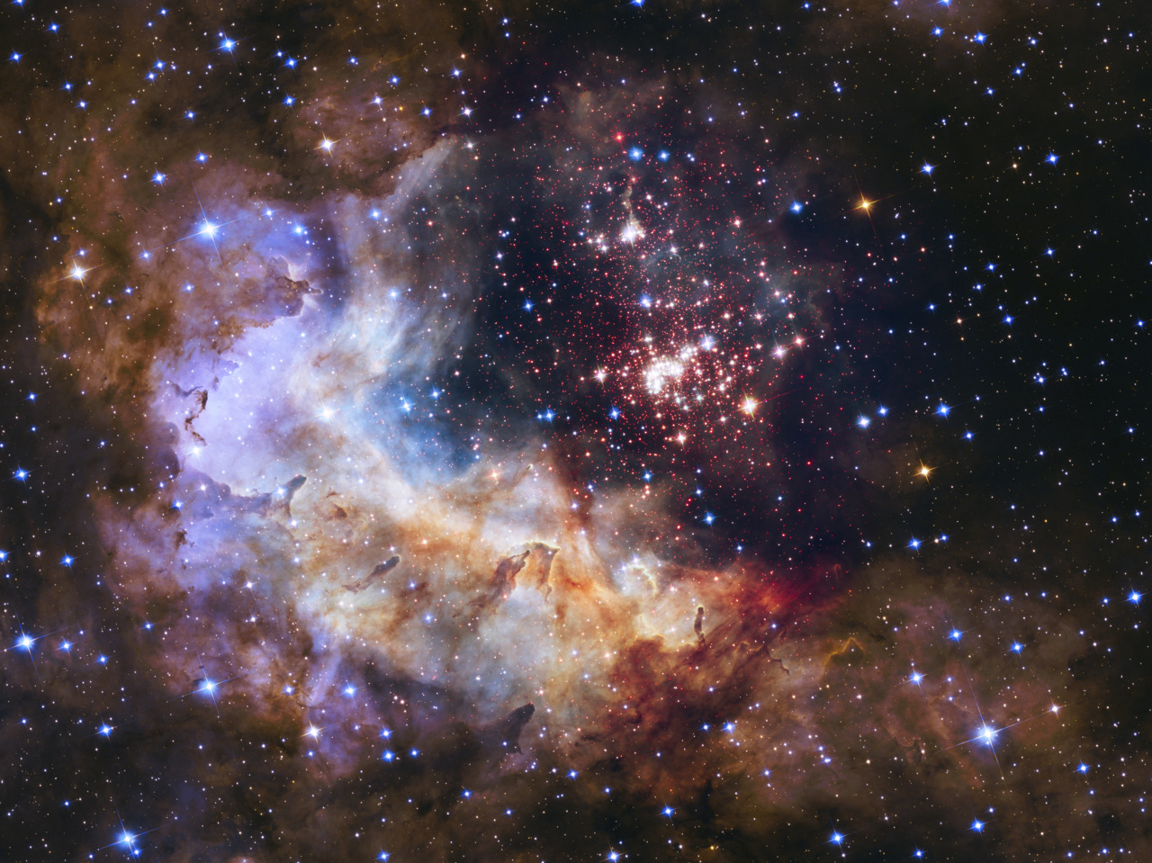 ­Hubble-Weltraumteleskop-Aufnahme des Sternenhaufens Westerlund 2 © NASA / ESA / Antonella Nota (ESA, STScI), Hubble Heritage Project (STScI, AURA), Westerlund 2 ­